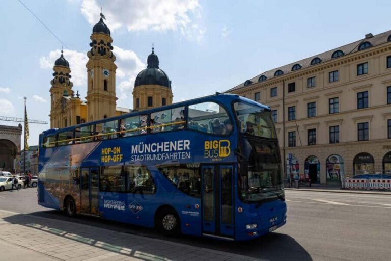 Munich: Big Bus Hop-On Hop-Off Sightseeing Bus Tour - The blue double-decker ride: audio, WiFi, and weather control