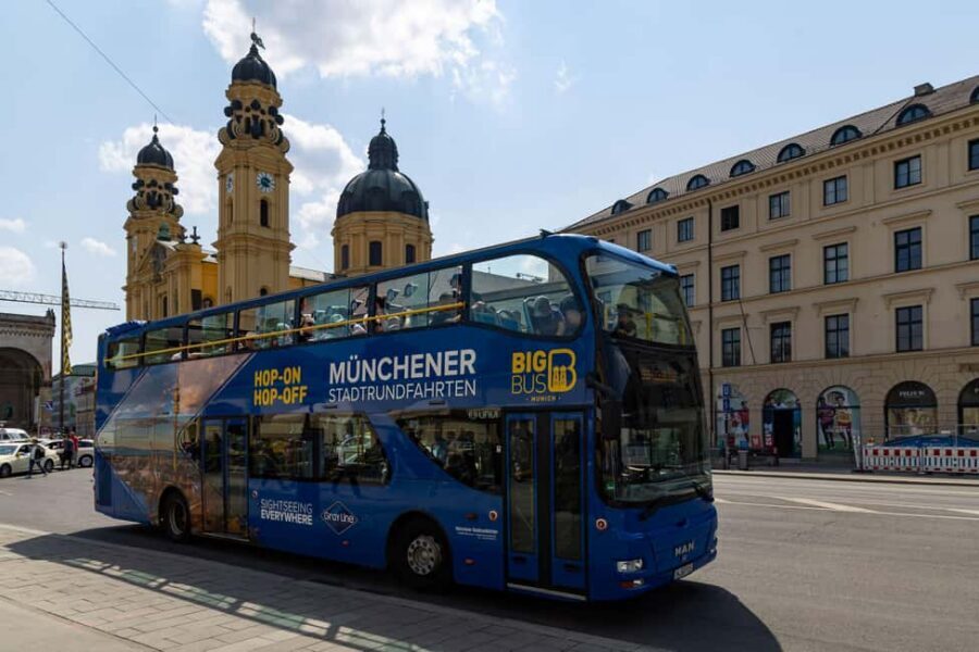 Munich: Big Bus Hop-On Hop-Off Sightseeing Bus Tour - The blue double-decker ride: audio, WiFi, and weather control